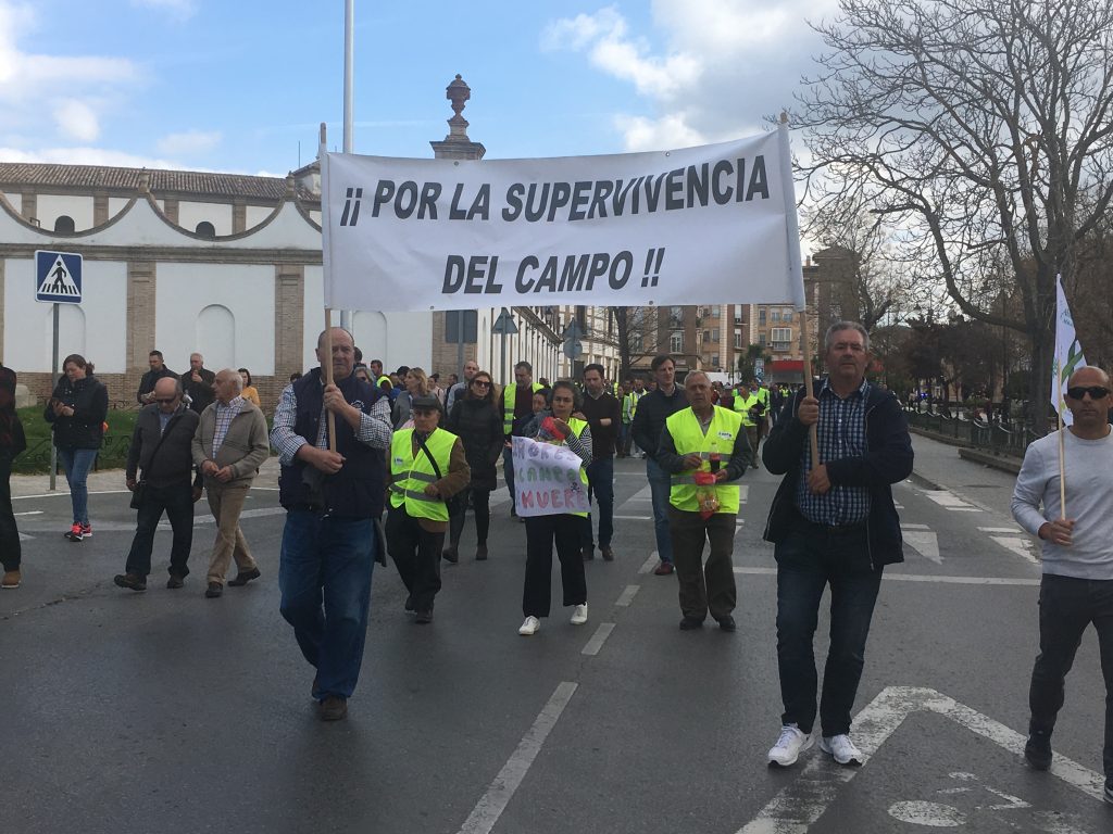 paro agrario precios bajos - marcha calles Antequera