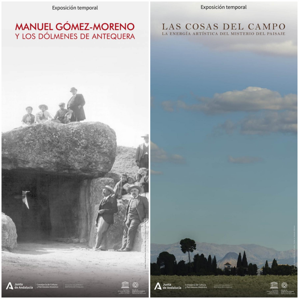 carteles exposiciones temporales inaugurales Museo Sitio Dólmenes Antequera (marzo 2022)